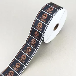 Custom Printed Logo Label Black Waterproof Vinyl Gold Foil Self Adhesive Packaging Labels Stickers