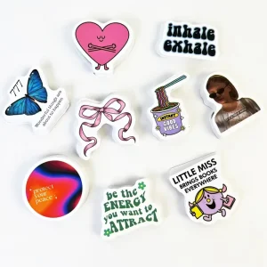 Custom Printed Logo Labels Waterproof Vinyl Die Cut Wall Sticker Sheet Decorative Adhesive Carton Die Cutting Stickers