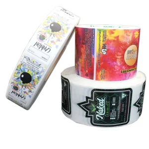 Custom Printed Logo Roll Plastic Vinyl PVC Waterproof Adhesive Food Glass Bottle Packaging Sticker Label Printing