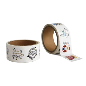 Custom Printed Logo Vinyl Roll Labels Stickers Round Roll Packaging