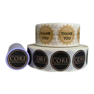 Custom Printed Packaging Adhesive Sticker Printing Label Art Paper Stickers Vinyl Adhesive Logo Sticker Roll