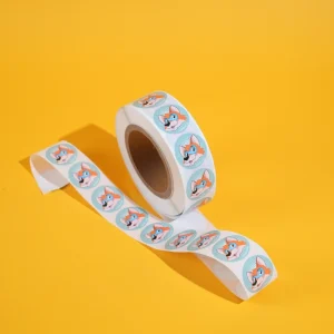 Custom Printed Personal Logo Stickers Waterproof Adhesive Vinyl Round Sticker Rolls
