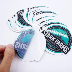 Custom Printed Revoable Adhesive Vinyl Sticker Clear Logo Label Sticker Adhesive Promotional Die Cut Stickers