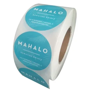 Custom Printed Roll Waterproof Self Adhesive Round Circle Adhesive Brand Label Sticker for Plastic Cup
