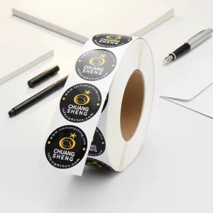 Custom Printed Round Label Stickers Custom Information Labels Self Adhesive Waterproof Round Paper Roll Labels for Packaging