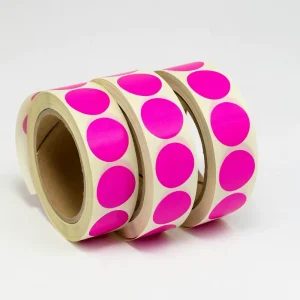 Custom Printed Round Paper Self Adhesive Stickers 1 Inch Paper Core for Package