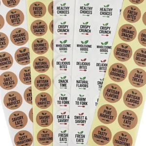 Custom Printed Round Self Adhesive Labels Waterproof Durable Identification for Food Daily Chemicals Electronics