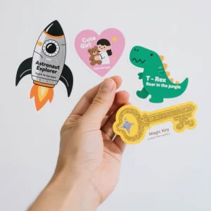 Custom Printed Scratch Off Waterproof Adhesive Vinyl Stickers for 200 Water Bottles with Children’s Cartoon Design
