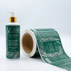 Custom Printed Self-Adhesive Label Roll of Waterproof Vinyl Paper for Cosmetic Packaging