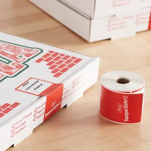 Custom Printed Tamper Evident Pizza Box Stickers Security Seal Labels With Writeable Area For Food Delivery Packaging