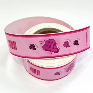 Custom Printed Vinyl Pink Logo Water Bottle Sticker Label Waterproof Adhesive Packaging Label for Pressed Juice Bottle