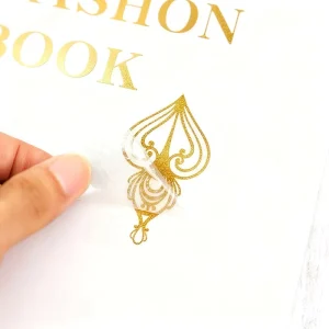 Custom Printed Waterproof Clear Logo Metallic Gold Silver Vinyl UV Transfer Stickers With CMYK Printing JC60-D012