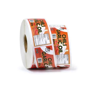 Custom Printed Waterproof Food Packaging Label Hot Sauce Chilli Plastic Bottle Labels Sticker Roll for Bottle Labeling Machine