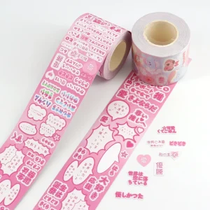 Custom Printed Waterproof PVC Adhesive Sticker Roll Cute Cartoon Kiss Cut Decorative Logo Strong Vinyl Material