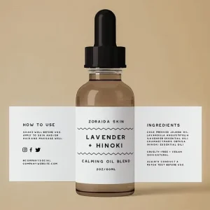 Custom Printed Waterproof Self Adhesive Vinyl Cosmetic Packaging Labels for Skin Care & Lipstick Perfume Bottle Sticker Roll