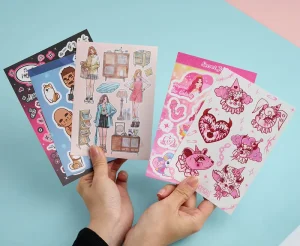 Custom Printed Waterproof Vinyl Kiss Cut Stickers Sheets Personalized Label in Cartoon Style with UV Printing