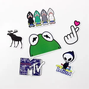 Custom Printed Waterproof Vinyl Stickers Die Cut Labels Alien Logo Stickers Adhesive PVC Label Stickers