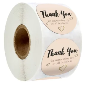 Custom Printer Logo Circle Stickers Logo Packaging Labels Thank You Stickers for Small Business Shipping Label Stickers
