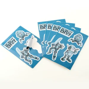 Custom Printing A5 A6 Kiss Cut Vinyl Sticker Sheet Waterproof Silver Holographic PVC Self Adhesive Cartoon Stickers