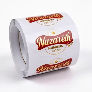 Custom Printing Adhesive Transparent Gold Foil Sticker Label Logo Glossy Gold Vinyl Sticker Roll