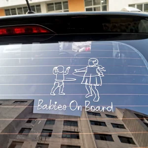 Custom Printing Auto Window Full Color Vinyl Lettering Transfer Decals Baby on Board PVC Car Bumper Windshield Stickers