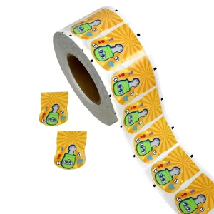 Custom Printing Cute Cartoon Label Stickers Roll Adhesive Waterproof Stickers
