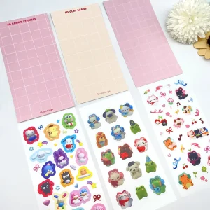 Custom Printing Decorative Transparent Personalized Clear Lovely Kiss Cut Sticker Sheet