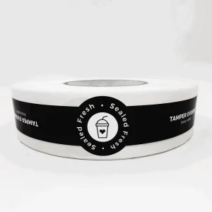 Custom Printing Freshness Food Tamper Evident Seal Sticker for Drink Lids Milk Tea Coffee Milk Juice Ice Cream Labels