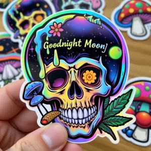 Custom Printing Holographic Sticker Vinyl Die Cut Glitter Stickers Adhesive Waterproof Cartoon Hologram Stickers Custom