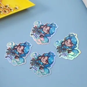 Custom Printing Holographic Vinyl Stickers Die Cut Eco-friendly Mixed Colors PVC Material Stars Holographic Sticke