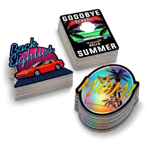 Custom Printing Laser Stickers Rainbow Waterproof No Residue Stickers Personalized Holographic Die Cut Stickers