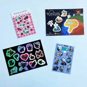 Custom Printing Logo Label Sticker Pack Shiny Kiss Cut Sticker Sheet Custom Waterproof Vinyl Die Cut Sticker