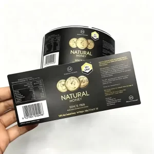 Custom Printing Logo Waterproof Self Adhesive Honey Jar Label Tamper proof Safety Food Package Label Sticker Roll