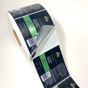 Custom Printing Metallic Silver Pvc Label Sticker Logo Adhesive Labels Silver Foil Label Roll