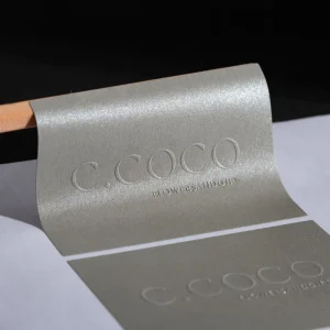 Custom Printing Packaging Label 3D Embossed Gray Pearl Sticker