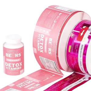 Custom Printing Pharmaceutical Product Spot UV Bottle Sticker Roll Matte Nutritional Supplement Labels