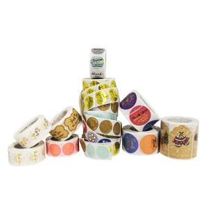 Custom Printing Transparent Adhesive Roll Logo Labels Clear Waterproof Gold Foil Vinyl Self Adhesive Labels