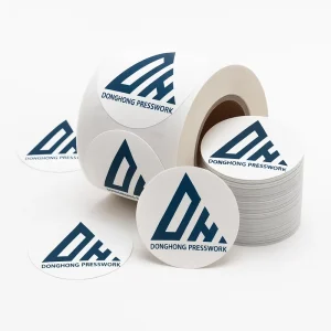 Custom Printing Waterproof Durable Label Round Glossy Logo Adhesive Vinyl Label Stickers Roll