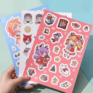Custom Printing Waterproof Logo Brand Label Sticker Sheets Low MOQ A6 A5 A4 Size Vinyl Kiss Cut Sticker Sheets