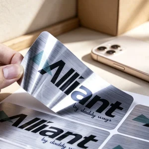 Custom Printing Waterproof Luxury Silver Foil Label Product Adhesive Packaging Logo Labels Stickers