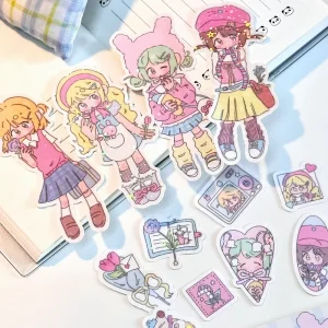 Custom Printing Waterproof Vinyl Stickers Die Cut Cartoon Anime Kawii Label Logo Stickers Adhesive PVC Label Sticker