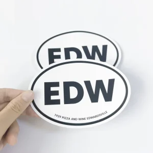 Custom Printing logo Label Sticker Oval Shape Stickers Self Adhesive Waterproof Vinyl Die Cut Sticker