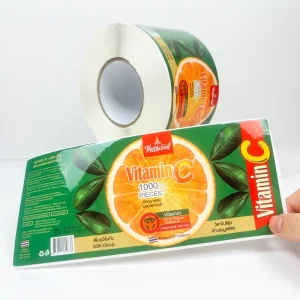 Custom Private Brand Holographic Heat-Resistant Waterproof Adhesive Vinyl Food Packaging Labels Large Size Sticker Printing For