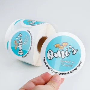 Custom Private Design Product Labels Maker Self Adhesive Vinyl Paper Round Circle Waterproof Label Roll Printing Logo Stickers