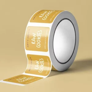 Custom Private Label Adhesive Waterproof Vinyl Sticker Rolls Round Logo Printed Product Sticker Scratch Off for Supermarket Use