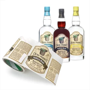 Custom Products Labels Self Adhesive Textured Paper Roll Printed Waterproof Bottle Label for Beverage Wine Bottle