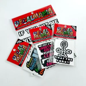 Custom Promotion Self Adhesive Label Header Sticker in OPP Bag Waterproof Holographic Vinyl Die Cut Sticker Packs for Promotion