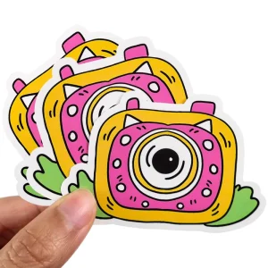 Custom Promotional Cartoon Cute Kawaii Logo Transfer Decorative Label Holographic Vinyl Stickers Paper Printer