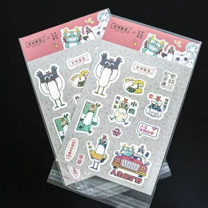 Custom Promotional Die Cut Stickers Label Paper Cartoon Waterproof Vinyl Logo Sticker Sheets
