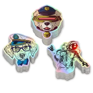 Custom Promotional Durable Glossy Self-Adhesive Waterproof Eco-Friendly Cartoon PP Vinyl Die Cut Holographic Stickers